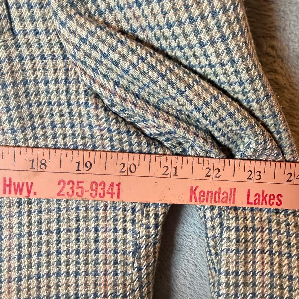 Vintage Oscar De La Renta Houndstooth Tweed Blazer Mens 40R Wool Sport Coat - Picture 4 of 7